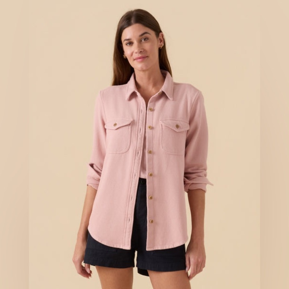 Outerknown Chroma Blanket Shirt 100% Organic Cotton Pink Womens Size XS/S
